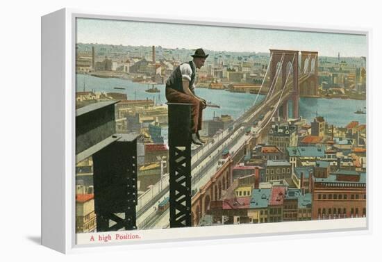 Overlooking the Brooklyn Bridge-null-Framed Stretched Canvas