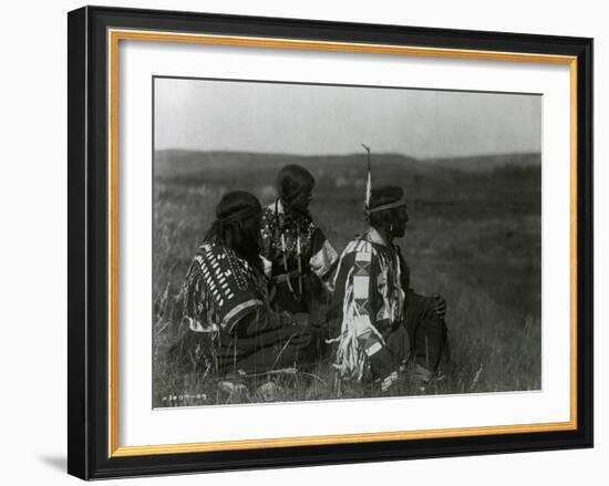 Overlooking the Camp-Edward S^ Curtis-Framed Art Print