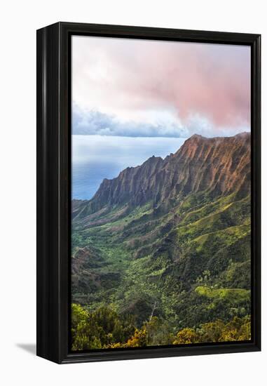 Overlooking the Kalalau Valley at Sunset-Andrew Shoemaker-Framed Premier Image Canvas