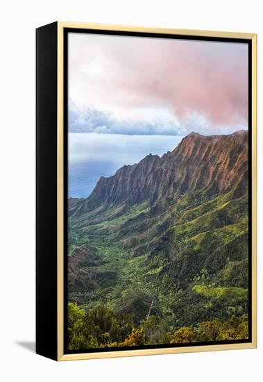 Overlooking the Kalalau Valley at Sunset-Andrew Shoemaker-Framed Premier Image Canvas