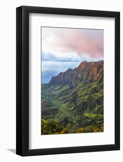 Overlooking the Kalalau Valley at Sunset-Andrew Shoemaker-Framed Photographic Print