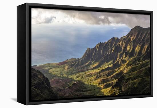 Overlooking the Kalalau Valley Right before Sunset-Andrew Shoemaker-Framed Premier Image Canvas