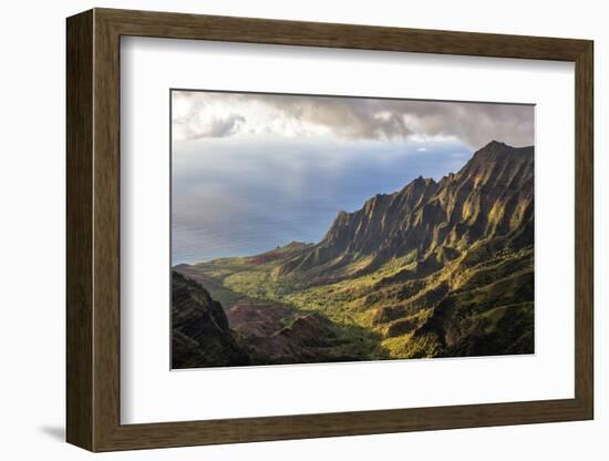 Overlooking the Kalalau Valley Right before Sunset-Andrew Shoemaker-Framed Photographic Print