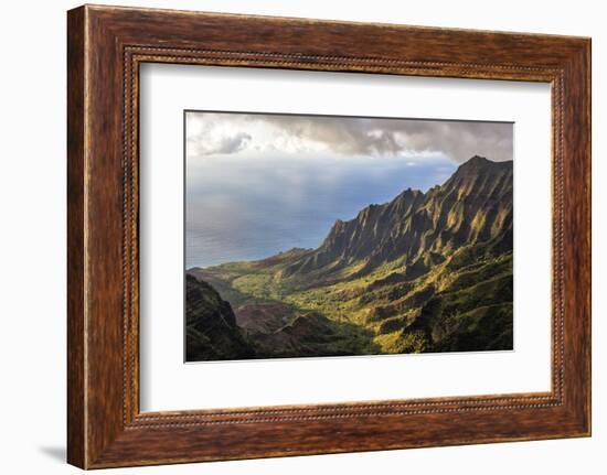 Overlooking the Kalalau Valley Right before Sunset-Andrew Shoemaker-Framed Photographic Print