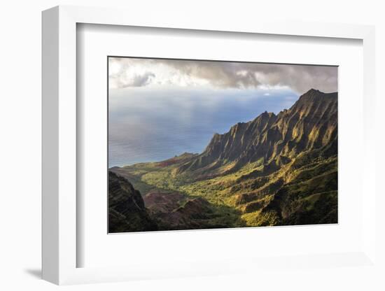 Overlooking the Kalalau Valley Right before Sunset-Andrew Shoemaker-Framed Photographic Print