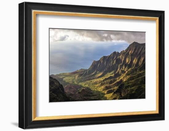 Overlooking the Kalalau Valley Right before Sunset-Andrew Shoemaker-Framed Photographic Print