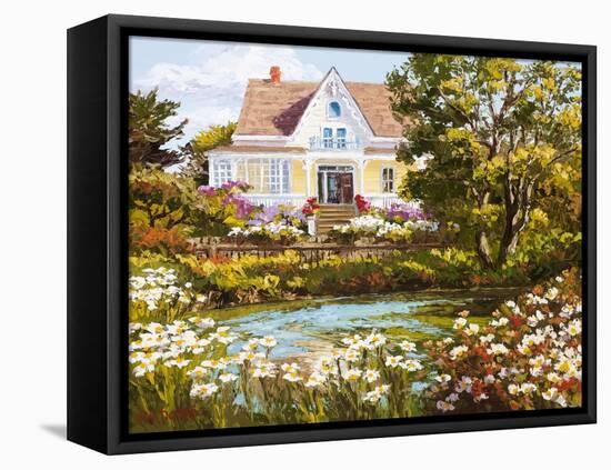 Overlooking the Pond-Erin Dertner-Framed Stretched Canvas