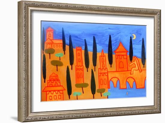Overlooking the River Arno, 2002 (oil on linen)-Cristina Rodriguez-Framed Giclee Print