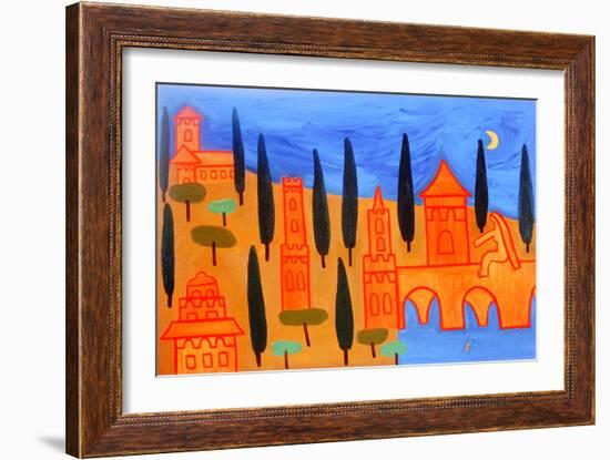 Overlooking the River Arno, 2002 (oil on linen)-Cristina Rodriguez-Framed Giclee Print