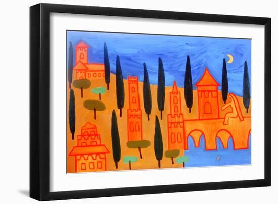 Overlooking the River Arno, 2002 (oil on linen)-Cristina Rodriguez-Framed Giclee Print