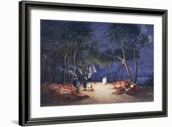 Overnight Camp on Banks of Nile, from Empress Eugenie of France's Journey in Egypt-Charles Theodore Frere-Framed Giclee Print