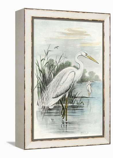 Oversize White Heron-null-Framed Stretched Canvas