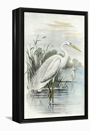 Oversize White Heron-null-Framed Stretched Canvas