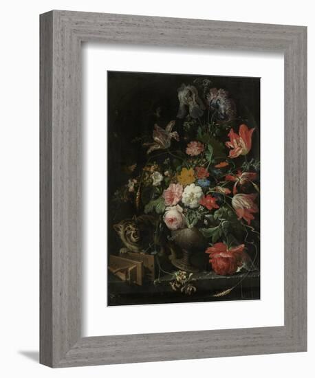 Overturned Bouquet-Abraham Mignon-Framed Art Print