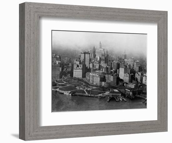 Overview of Battery Park and Lower Manhattan-null-Framed Photographic Print