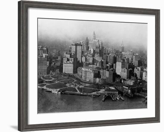 Overview of Battery Park and Lower Manhattan-null-Framed Photographic Print