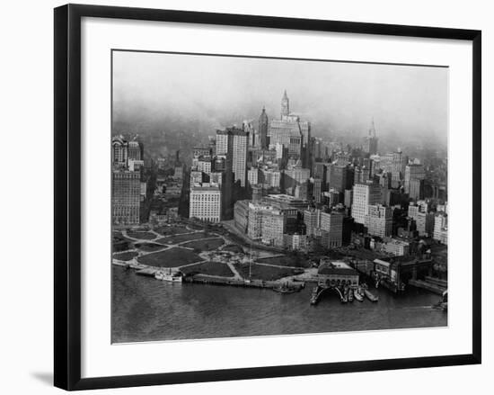 Overview of Battery Park and Lower Manhattan-null-Framed Photographic Print