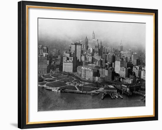 Overview of Battery Park and Lower Manhattan-null-Framed Photographic Print