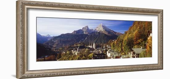 Overview of Berchtesgaden and the Watzmann Mountain in Autumn, Berchtesgaden, Bavaria, Germany-Miles Ertman-Framed Photographic Print