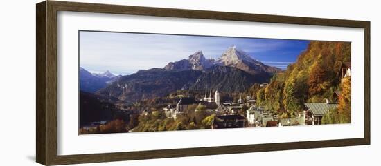 Overview of Berchtesgaden and the Watzmann Mountain in Autumn, Berchtesgaden, Bavaria, Germany-Miles Ertman-Framed Photographic Print