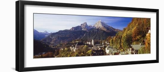 Overview of Berchtesgaden and the Watzmann Mountain in Autumn, Berchtesgaden, Bavaria, Germany-Miles Ertman-Framed Photographic Print