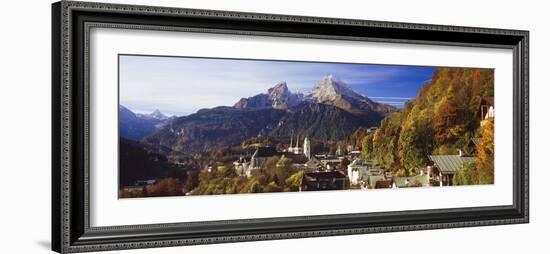 Overview of Berchtesgaden and the Watzmann Mountain in Autumn, Berchtesgaden, Bavaria, Germany-Miles Ertman-Framed Photographic Print