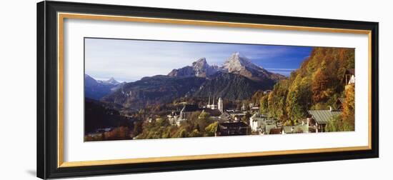 Overview of Berchtesgaden and the Watzmann Mountain in Autumn, Berchtesgaden, Bavaria, Germany-Miles Ertman-Framed Photographic Print