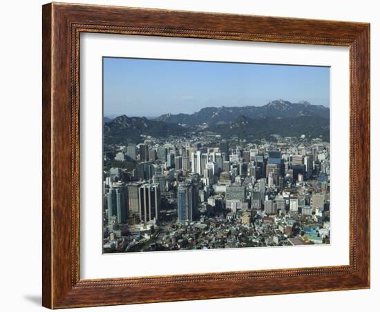 Overview of City, Seoul, South Korea, Asia-Wendy Connett-Framed Photographic Print