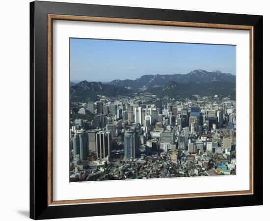 Overview of City, Seoul, South Korea, Asia-Wendy Connett-Framed Photographic Print