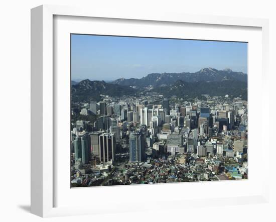 Overview of City, Seoul, South Korea, Asia-Wendy Connett-Framed Photographic Print