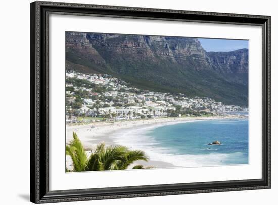 Overview of Clifton Beach with Homes and Mountains in the Bay, Cape Peninsula, Cape Town-Kimberly Walker-Framed Photographic Print