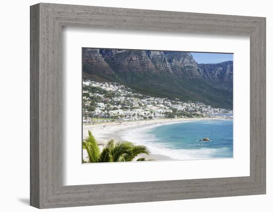 Overview of Clifton Beach with Homes and Mountains in the Bay, Cape Peninsula, Cape Town-Kimberly Walker-Framed Photographic Print