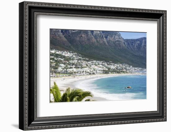 Overview of Clifton Beach with Homes and Mountains in the Bay, Cape Peninsula, Cape Town-Kimberly Walker-Framed Photographic Print