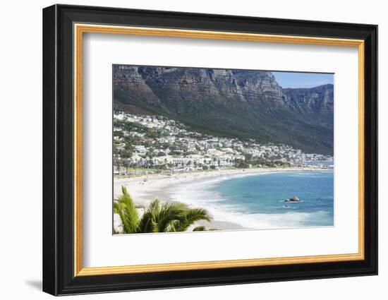 Overview of Clifton Beach with Homes and Mountains in the Bay, Cape Peninsula, Cape Town-Kimberly Walker-Framed Photographic Print