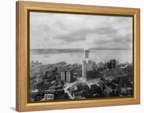 Overview of Harbor and Architecture of Seattle-null-Framed Premier Image Canvas
