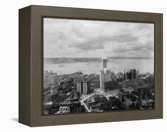 Overview of Harbor and Architecture of Seattle-null-Framed Premier Image Canvas