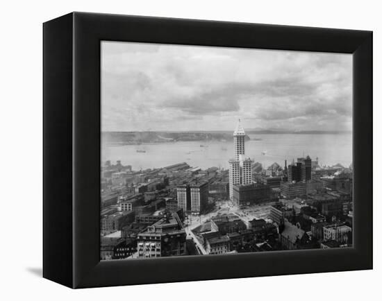 Overview of Harbor and Architecture of Seattle-null-Framed Premier Image Canvas