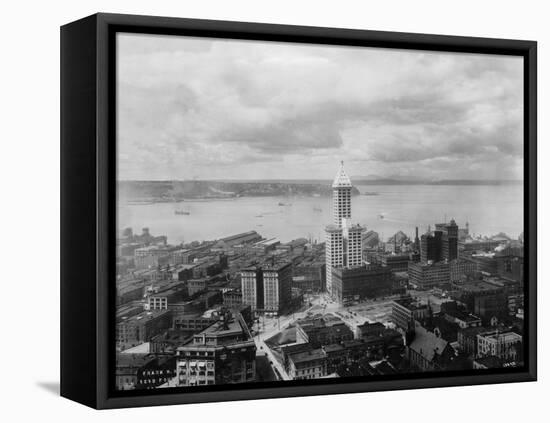 Overview of Harbor and Architecture of Seattle-null-Framed Premier Image Canvas