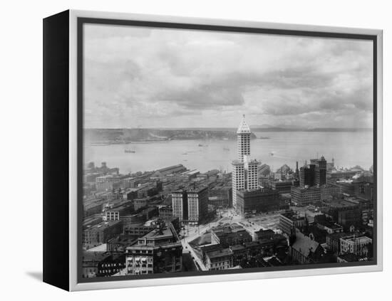 Overview of Harbor and Architecture of Seattle-null-Framed Premier Image Canvas