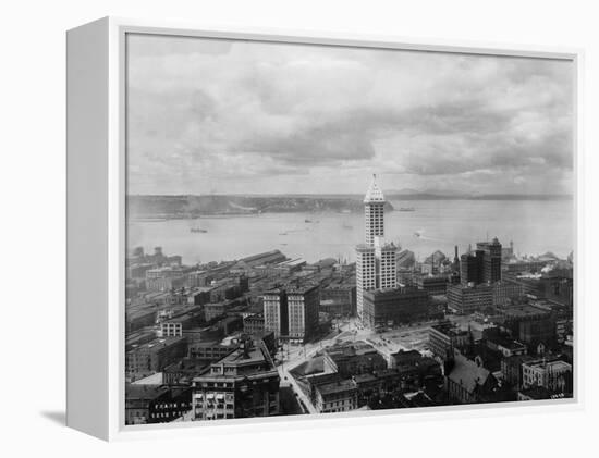 Overview of Harbor and Architecture of Seattle-null-Framed Premier Image Canvas