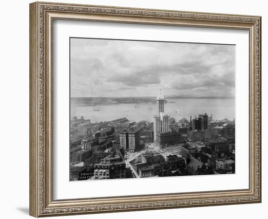 Overview of Harbor and Architecture of Seattle-null-Framed Photographic Print