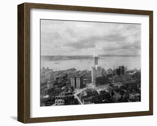 Overview of Harbor and Architecture of Seattle-null-Framed Photographic Print