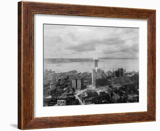 Overview of Harbor and Architecture of Seattle-null-Framed Photographic Print