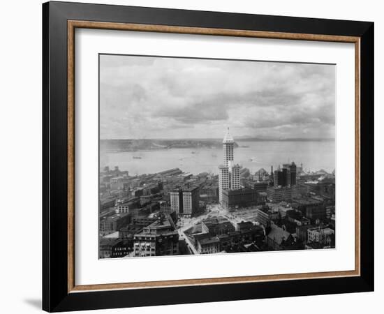 Overview of Harbor and Architecture of Seattle-null-Framed Photographic Print