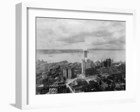 Overview of Harbor and Architecture of Seattle-null-Framed Photographic Print