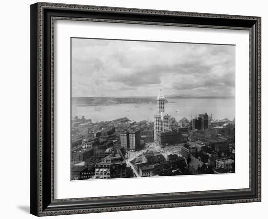 Overview of Harbor and Architecture of Seattle-null-Framed Photographic Print