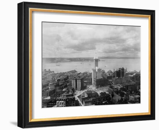 Overview of Harbor and Architecture of Seattle-null-Framed Photographic Print