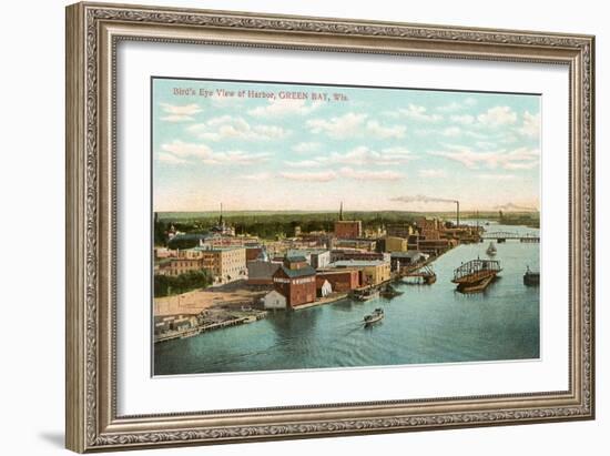 Overview of Harbor, Green Bay, Wisconsin-null-Framed Art Print