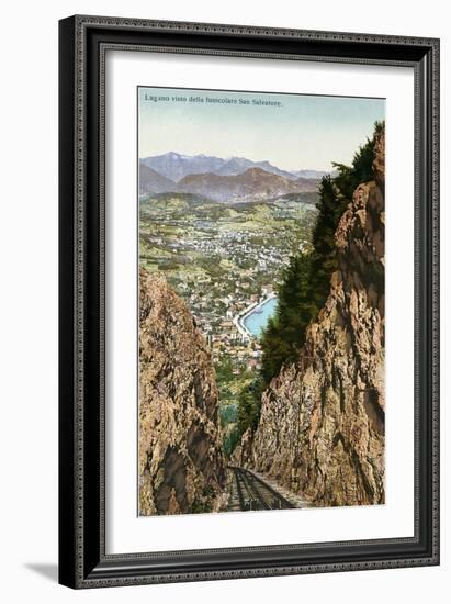 Overview of Lugano, Switzerland-null-Framed Art Print