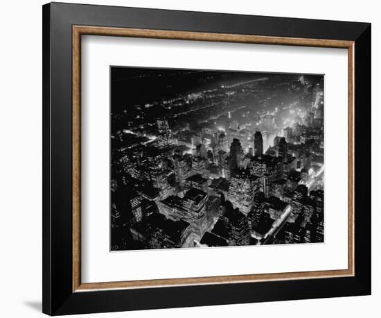 Overview of Manhattan at Night-null-Framed Photographic Print